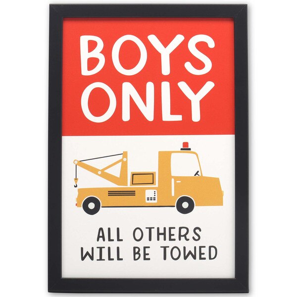 Boys Only Framed Wall Decor