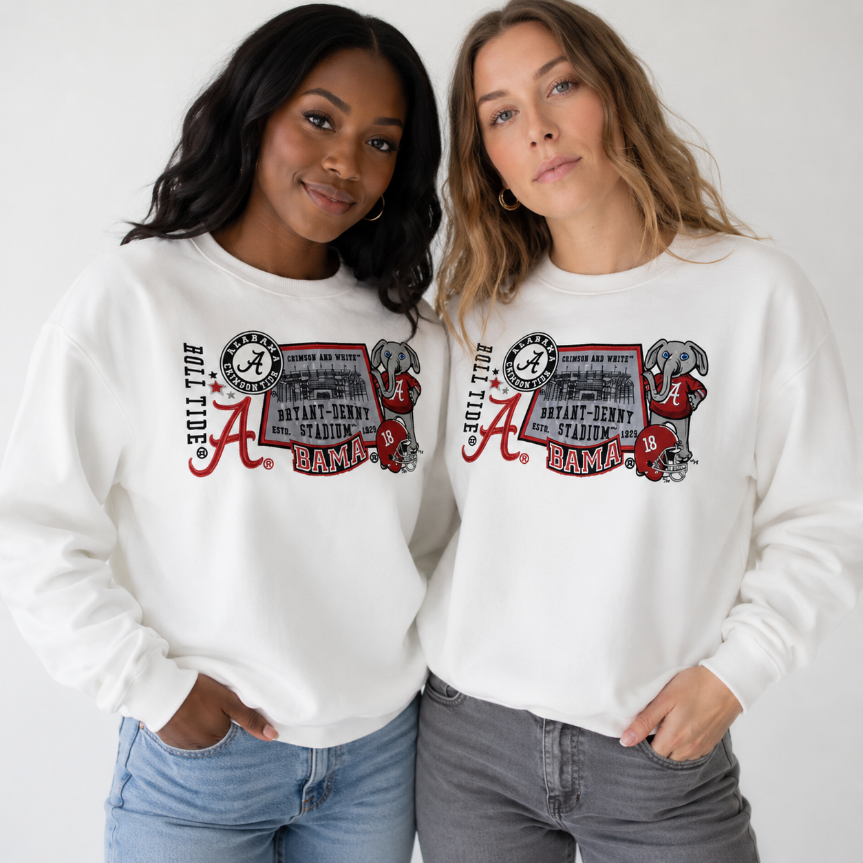 University of Alabama Layer Patch Lantern Sleeve Crew