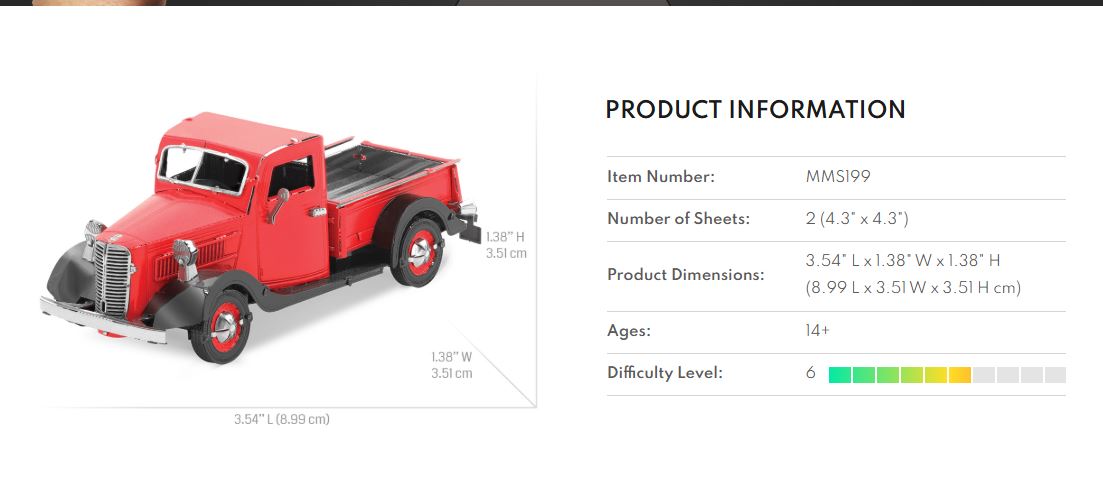 Metal Earth 1937 Ford Pickup