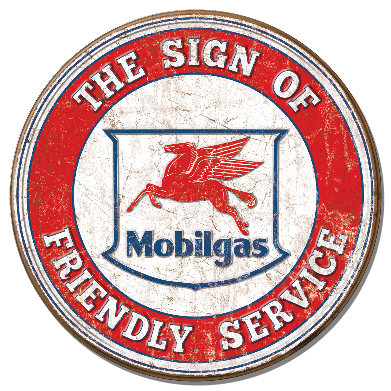 Mobil Friendly Service Tin Sign