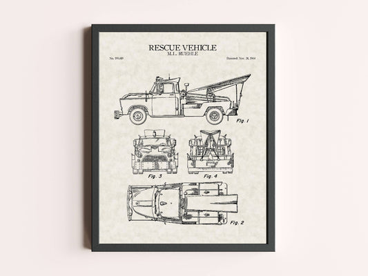 Tow Truck 1964 Patent Print