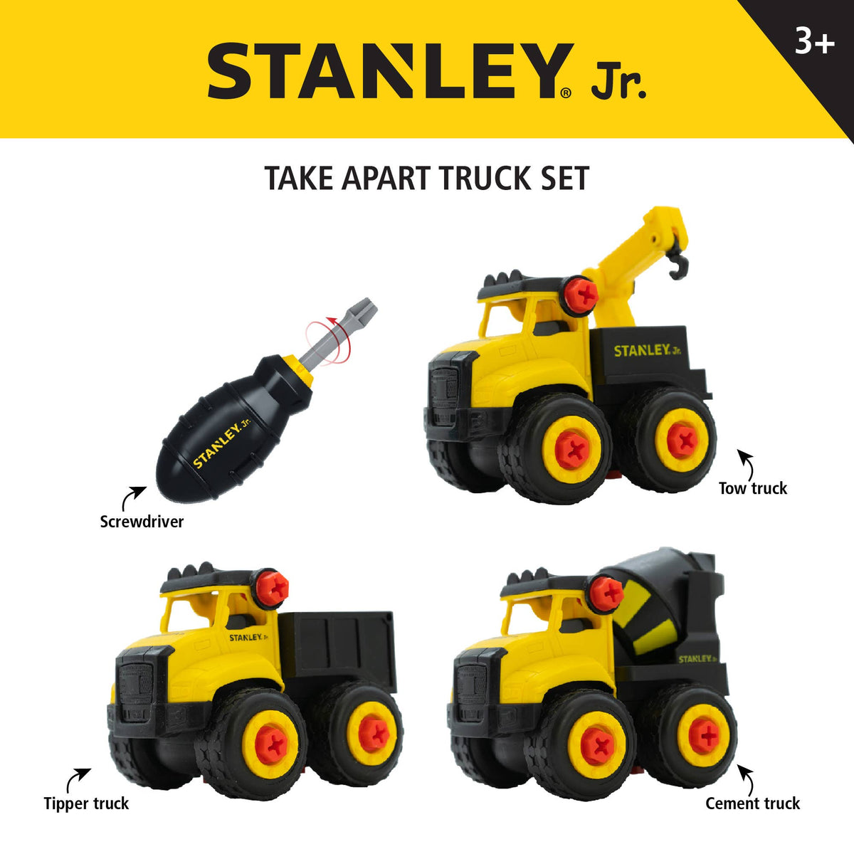 Stanley Jr. Take Apart DOT Set including 3 trucks