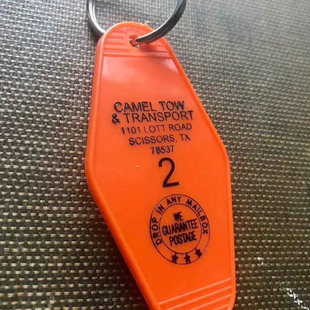 Camel Towing Motel Key Tag