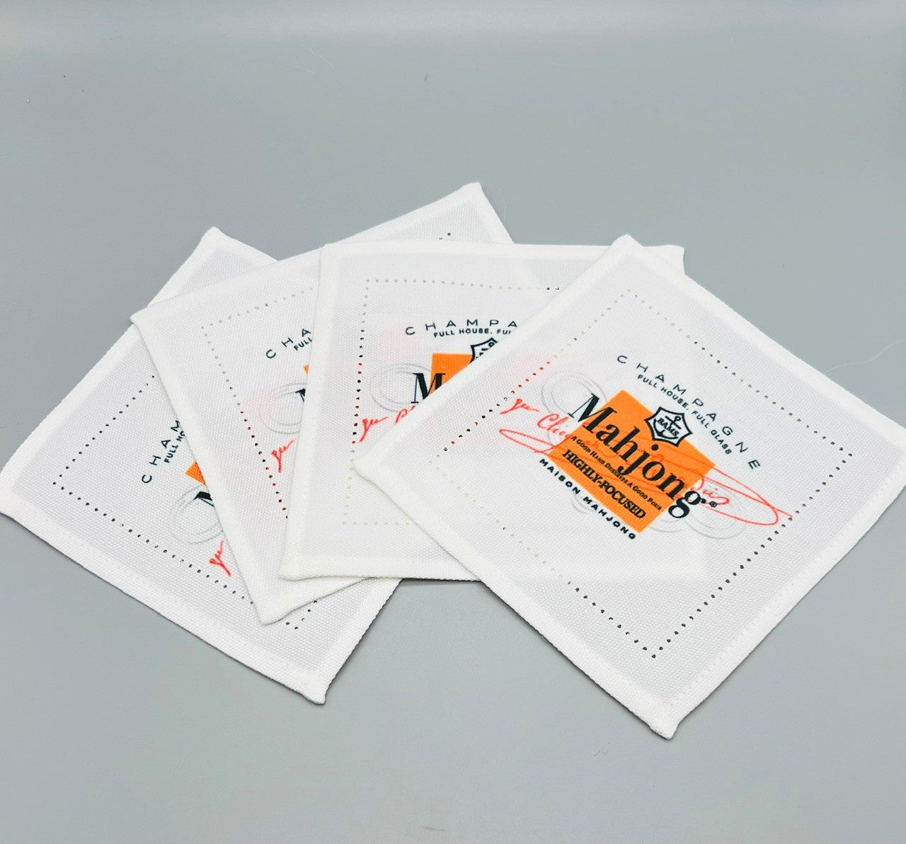 Mahjong Bubbly Linen Napkins