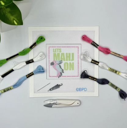 "Lets Mahj On" Needlepoint Kit (Mahjong Parrot)