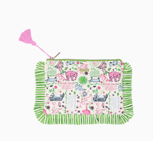 LP Quilted Ruffle Pouch