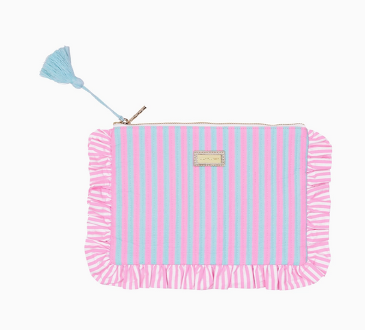LP Stripe Ruffle Pouch