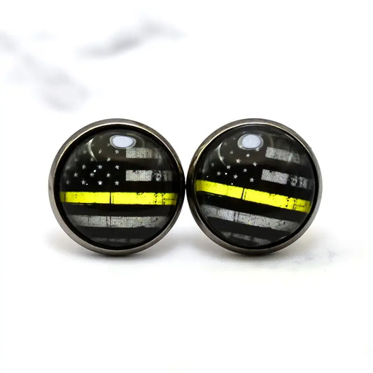 Yellow Line Flag Earrings