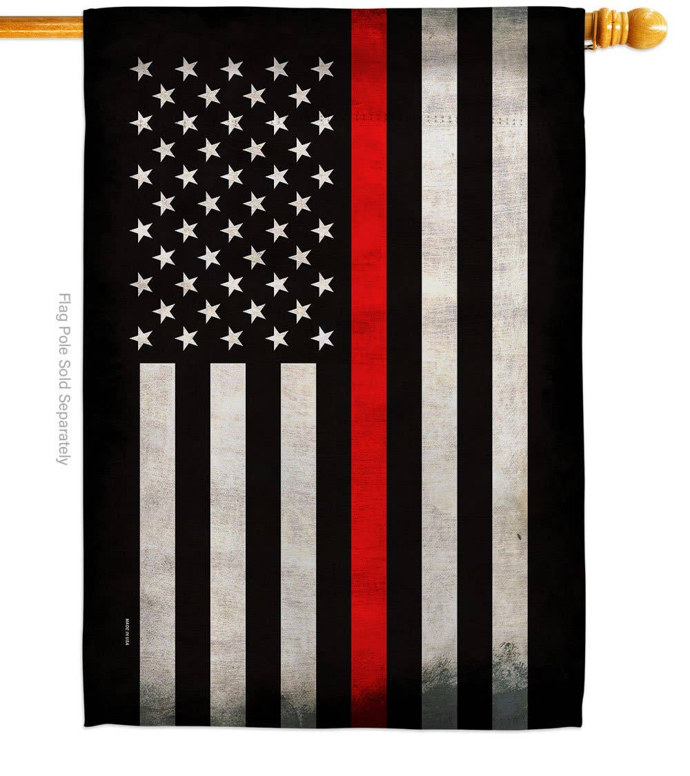 Thin Red Line Firefighter Flag