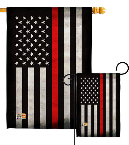 Thin Red Line Firefighter Flag