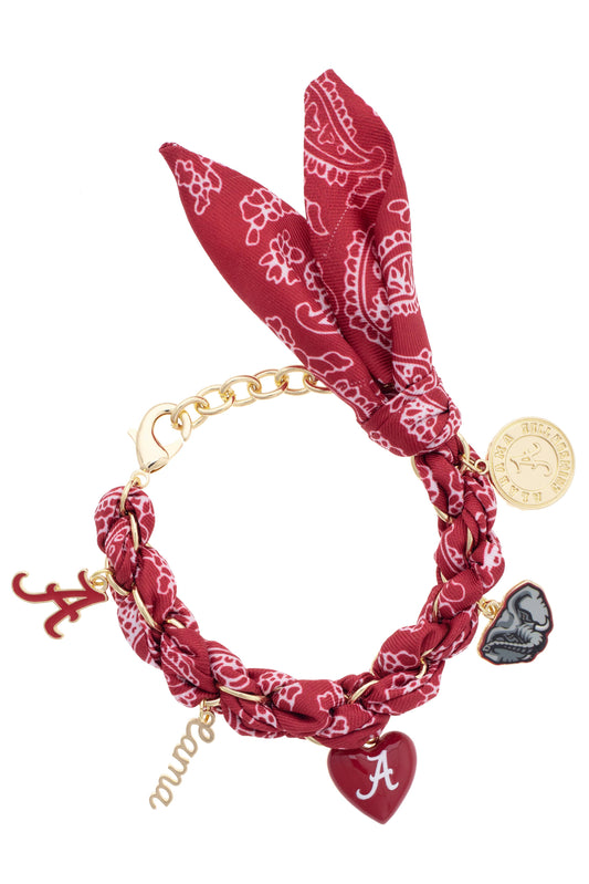 Alabama Crimson Tide Bandana Charm Bracelet